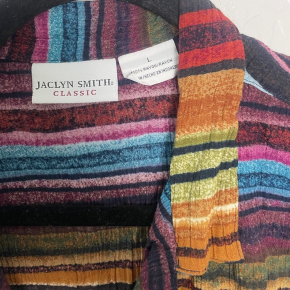 Striped Sunset Hipster Hippie Artsy Party Trendy Cool Hip Button Down Art Top - Picture 3 of 5